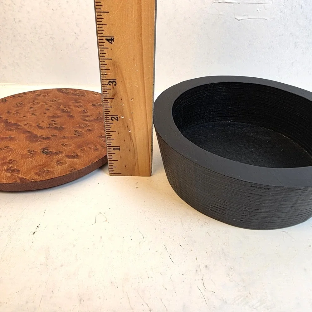 Vtg‎ Tony McMullen Wood Turned Nested Lidded Bowl Set Birmingham Exhibit + Note